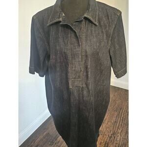 LAUREN RALPH LAUREN Denim Shift Dress in Jones Street Wash Plus Size 2X